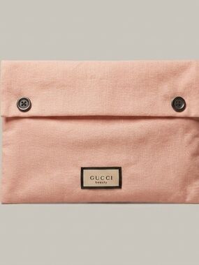 Gucci Pink Canvas Cosmetic Pouch